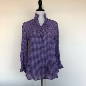 NWOT J. Crew lavender gingham popover - sz 4